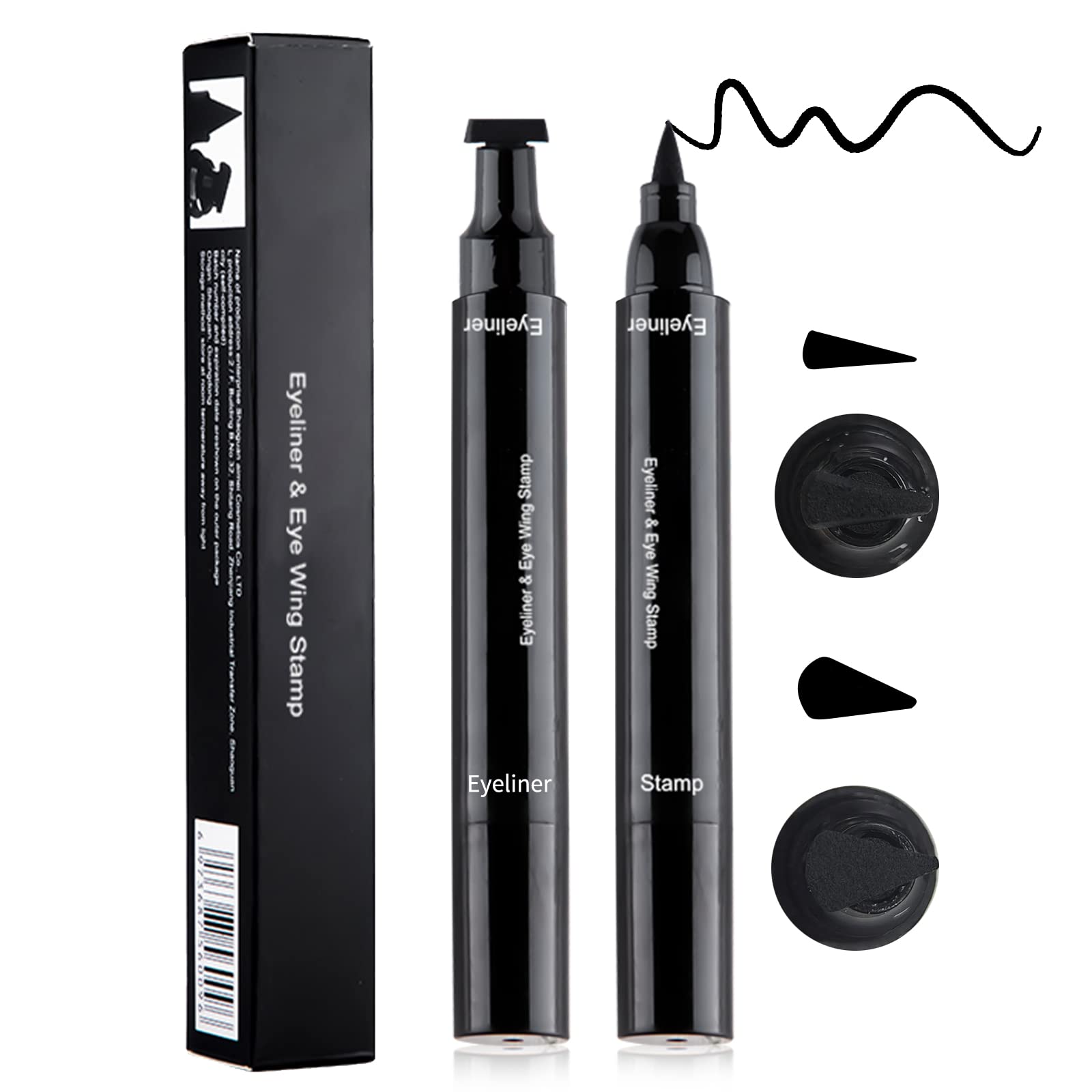 2 in 1 flüssiger wasserfester Eyeliner-Stempelstift